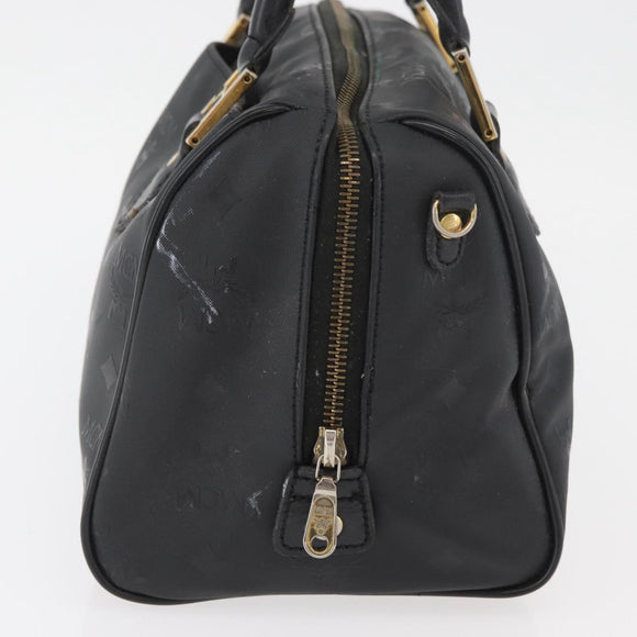 MCM Vicetos Logogram Hand Bag PVC Black Gold Auth 174753