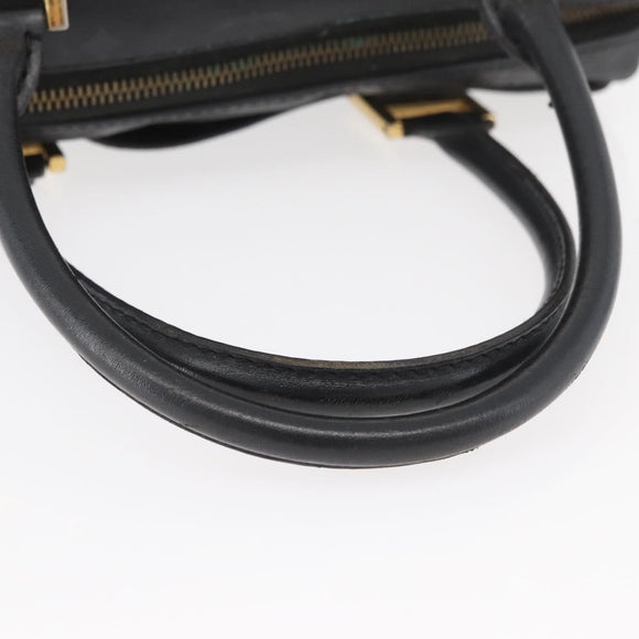 MCM Vicetos Logogram Hand Bag PVC Black Gold Auth 174753