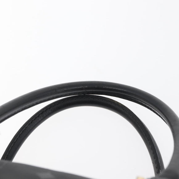 MCM Vicetos Logogram Hand Bag PVC Black Gold Auth 174753