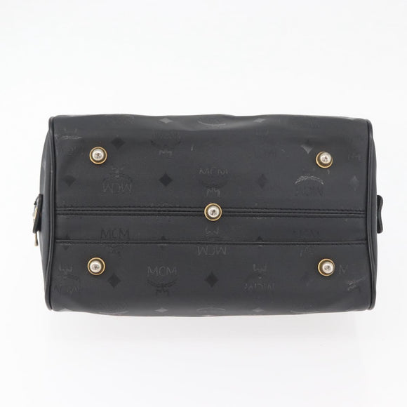 MCM Vicetos Logogram Hand Bag PVC Black Gold Auth 174753