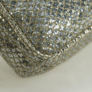 Jimmy Choo Chain Sequin Shoulder Bag Leather Gold Auth 174755A-15