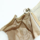Jimmy Choo Chain Sequin Shoulder Bag Leather Gold Auth 174755A-19