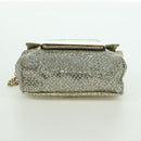 Jimmy Choo Chain Sequin Shoulder Bag Leather Gold Auth 174755A-5