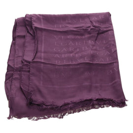 BVLGARI Logo Mania Scarf Silk Purple Auth 174756A