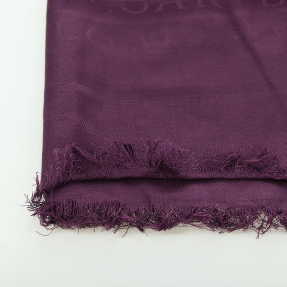 BVLGARI Logo Mania Scarf Silk Purple Auth 174756A