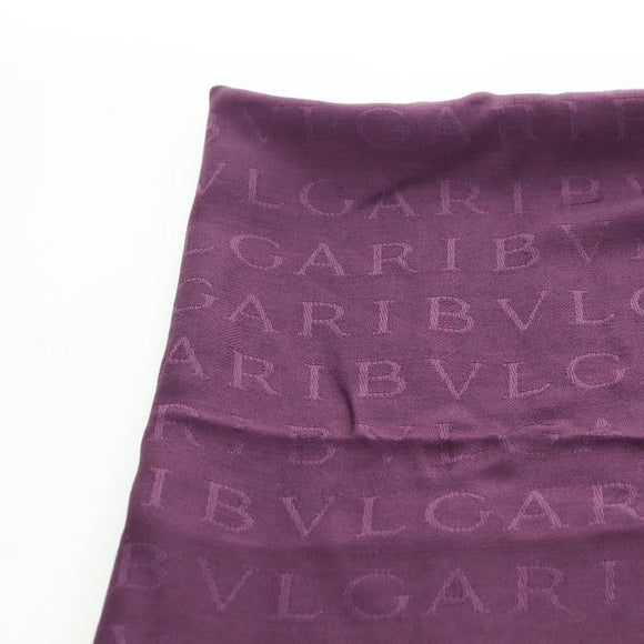 BVLGARI Logo Mania Scarf Silk Purple Auth 174756A