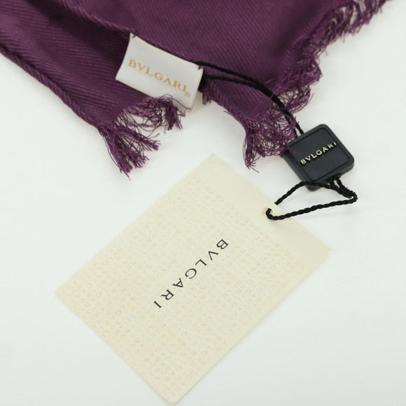 BVLGARI Logo Mania Scarf Silk Purple Auth 174756A