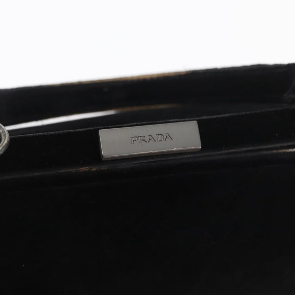 PRADA Hand Bag Velor Black Auth 174759A