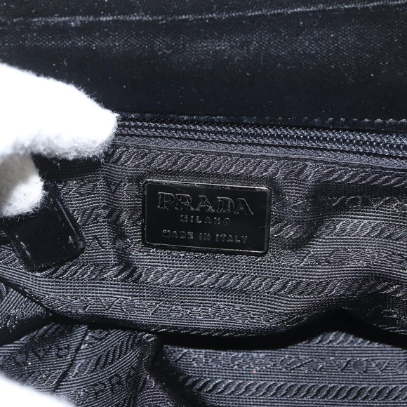 PRADA Hand Bag Velor Black Auth 174759A