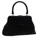 PRADA Hand Bag Velor Black Auth 174759A-1