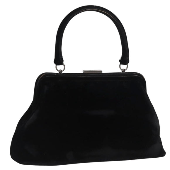 PRADA Hand Bag Velor Black Auth 174759A