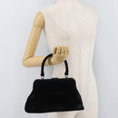 PRADA Hand Bag Velor Black Auth 174759A-22