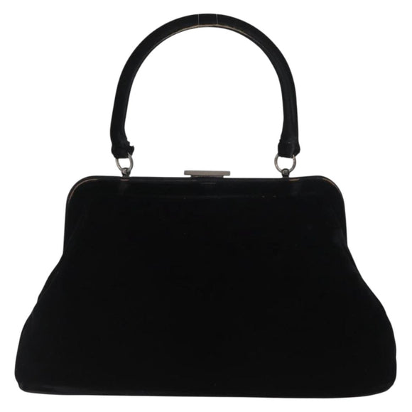 PRADA Hand Bag Velor Black Auth 174759A
