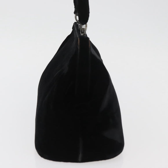PRADA Hand Bag Velor Black Auth 174759A