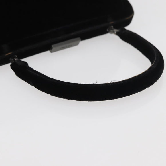 PRADA Hand Bag Velor Black Auth 174759A