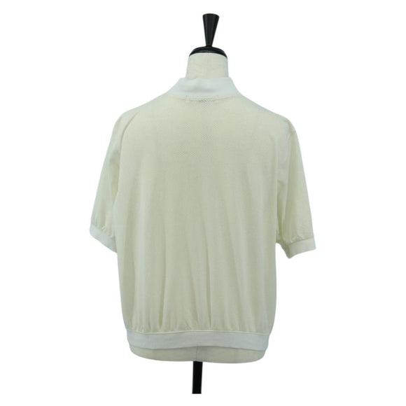 BALENCIAGA Short Sleeved Golf Jacket Polyester M White Auth 174764A
