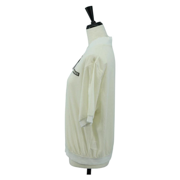 BALENCIAGA Short Sleeved Golf Jacket Polyester M White Auth 174764A