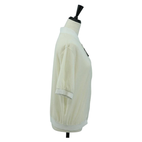 BALENCIAGA Short Sleeved Golf Jacket Polyester M White Auth 174764A