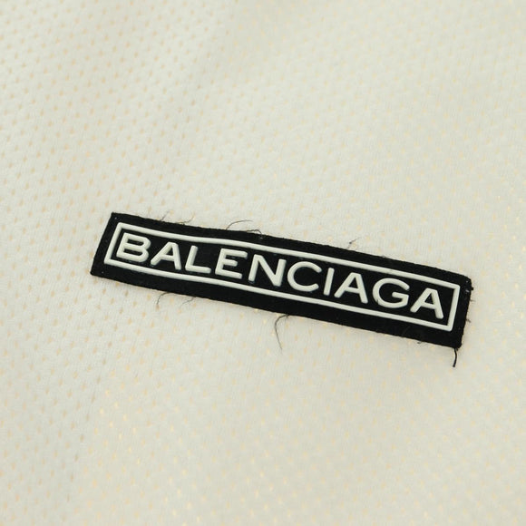 BALENCIAGA Short Sleeved Golf Jacket Polyester M White Auth 174764A