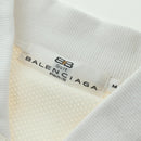 BALENCIAGA Short Sleeved Golf Jacket Polyester M White Auth 174764A-8