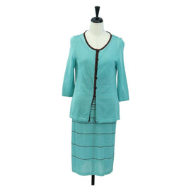 BALENCIAGA One Piece Dress And Jacket set Rayon Light Blue Auth 174767A