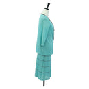 BALENCIAGA One Piece Dress And Jacket set Rayon Light Blue Auth 174767A-5
