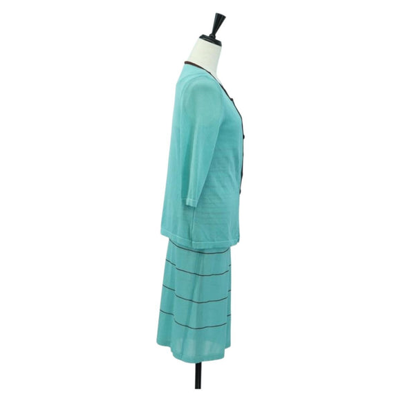 BALENCIAGA One Piece Dress And Jacket set Rayon Light Blue Auth 174767A