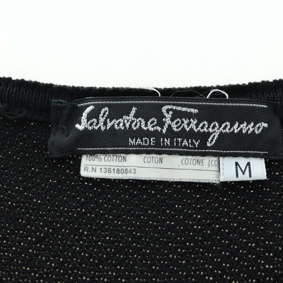 Salvatore Ferragamo One Piece Cotton M Black Auth 174769A