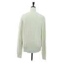LOUIS VUITTON Knit Sweater Cotton XS White LV Auth 174771A-2