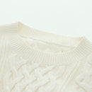 LOUIS VUITTON Knit Sweater Cotton XS White LV Auth 174771A-5