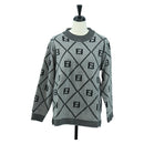FENDI Zucca Canvas Knit Sweater Wool Gray Auth 174772A-1