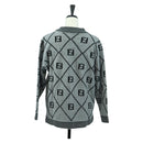 FENDI Zucca Canvas Knit Sweater Wool Gray Auth 174772A-3