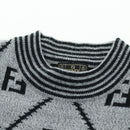 FENDI Zucca Canvas Knit Sweater Wool Gray Auth 174772A-6