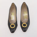 Salvatore Ferragamo Shoes Suede Leather 6 Set Brown Navy black Auth 174774-20