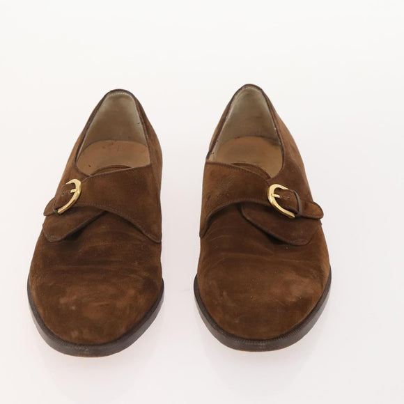 Salvatore Ferragamo Shoes Suede Leather 6 Set Brown Navy black Auth 174774