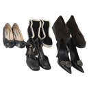 PRADA Shoes Suede Leather 5 Set Brown black Auth 174775-1
