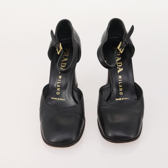 PRADA Shoes Suede Leather 5 Set Brown black Auth 174775