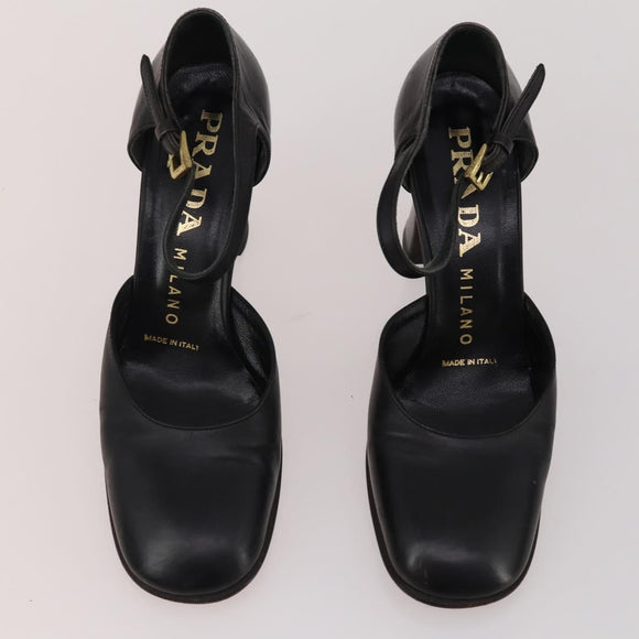 PRADA Shoes Suede Leather 5 Set Brown black Auth 174775