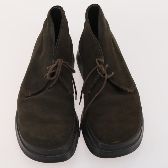 PRADA Shoes Suede Leather 5 Set Brown black Auth 174775