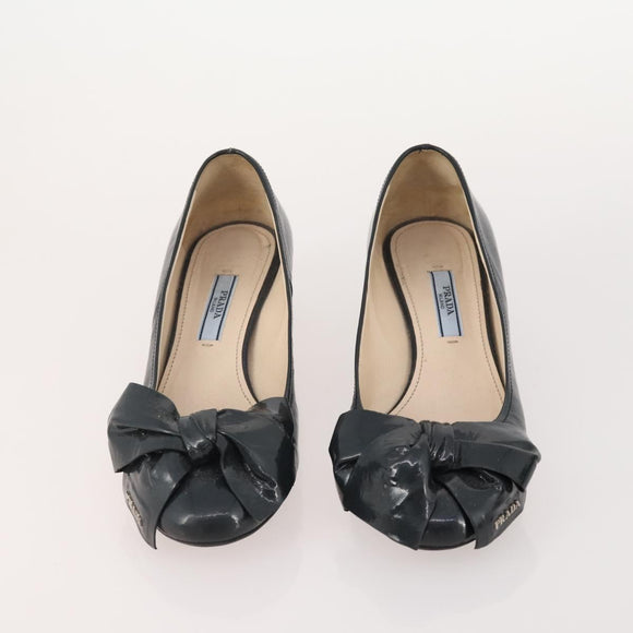 PRADA Shoes Suede Leather 5 Set Brown black Auth 174775