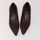 Salvatore Ferragamo Shoes Suede Leather 5 Set Brown Red black Auth 174776-12