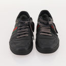 GUCCI Shoes Suede Leather 3 Set Black Khaki white Auth 174777-10