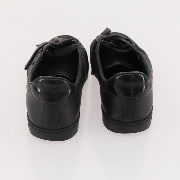 GUCCI Shoes Suede Leather 3 Set Black Khaki white Auth 174777