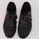 GUCCI Shoes Suede Leather 3 Set Black Khaki white Auth 174777-12