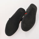 GUCCI Shoes Suede Leather 3 Set Black Khaki white Auth 174777-13
