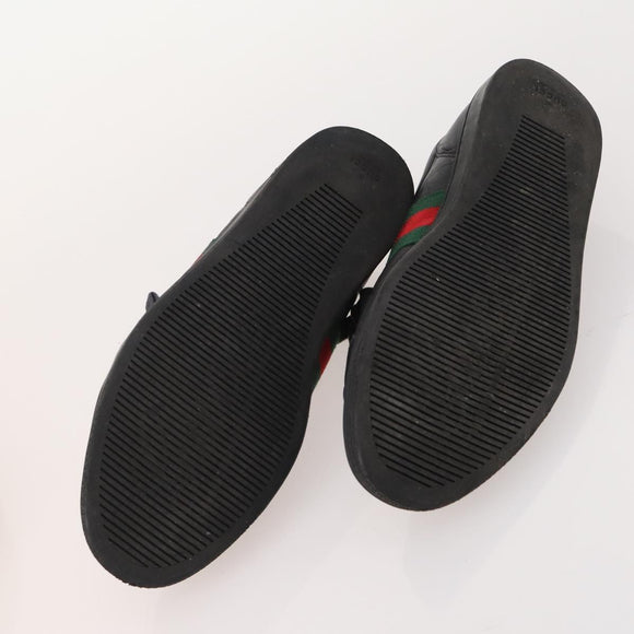 GUCCI Shoes Suede Leather 3 Set Black Khaki white Auth 174777