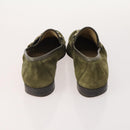 GUCCI Shoes Suede Leather 3 Set Black Khaki white Auth 174777-3
