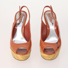 GUCCI Shoes Patent Leather 7 Set Black Brown Auth 174778 - 0