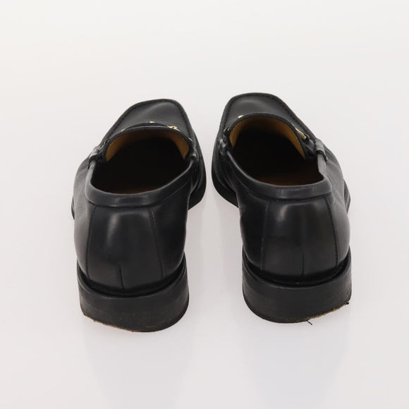 GUCCI Shoes Leather 4 Set Black Brown Auth 174779