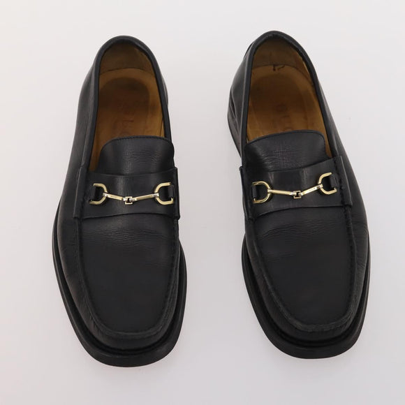 GUCCI Shoes Leather 4 Set Black Brown Auth 174779
